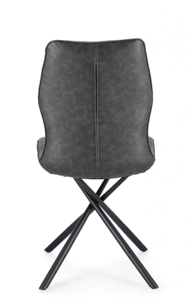 Set 2 Sedie 50x66x94h cm Kepler Pu Antracite