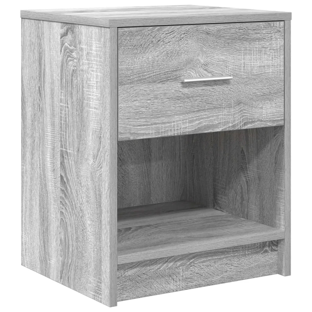 Comodini 2 pz con Cassetto Grigio Sonoma 40x34x50 cm
