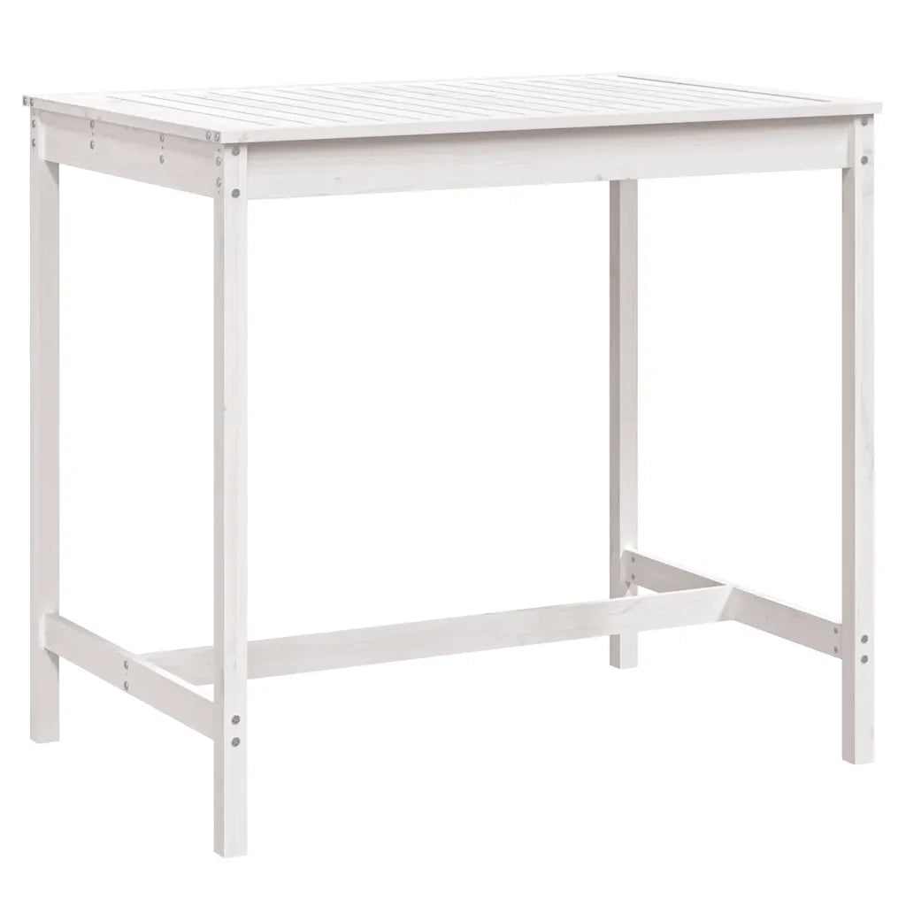 Tavolo da Giardino Bianco 121x82,5x110cm Legno Massello di Pino 824089