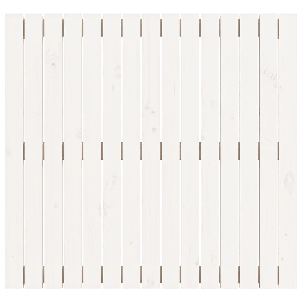 Testiera da Parete Bianca 95,5x3x90cm in Legno Massello di Pino