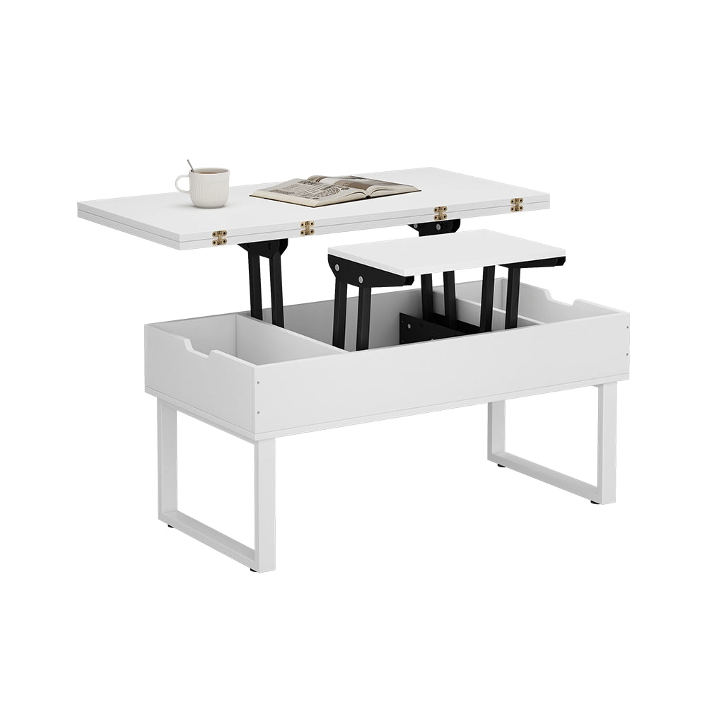 Vicco tavolino soggiorno Bianco 100 x 50 cm con funzione di sollevamento