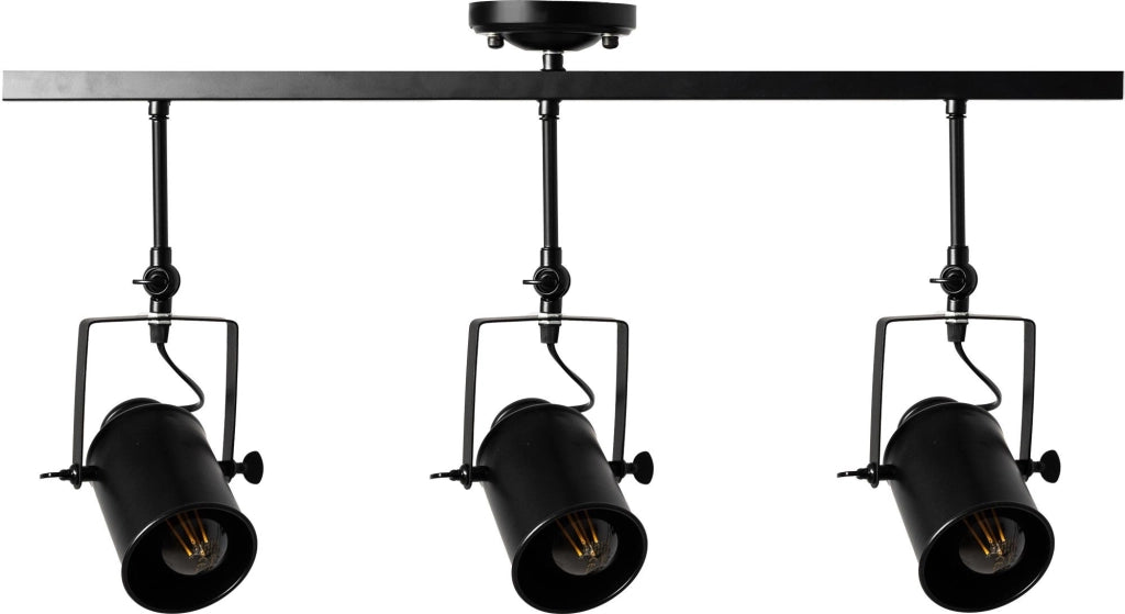 Riflettore Lampada Mobile Spot Da Soffitto Triplo Nero E27 APP487-3C