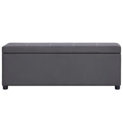 Panca con Vano Portaoggetti-Panca con Contenitore-Sgabello 116 cm Grigia in Similpelle