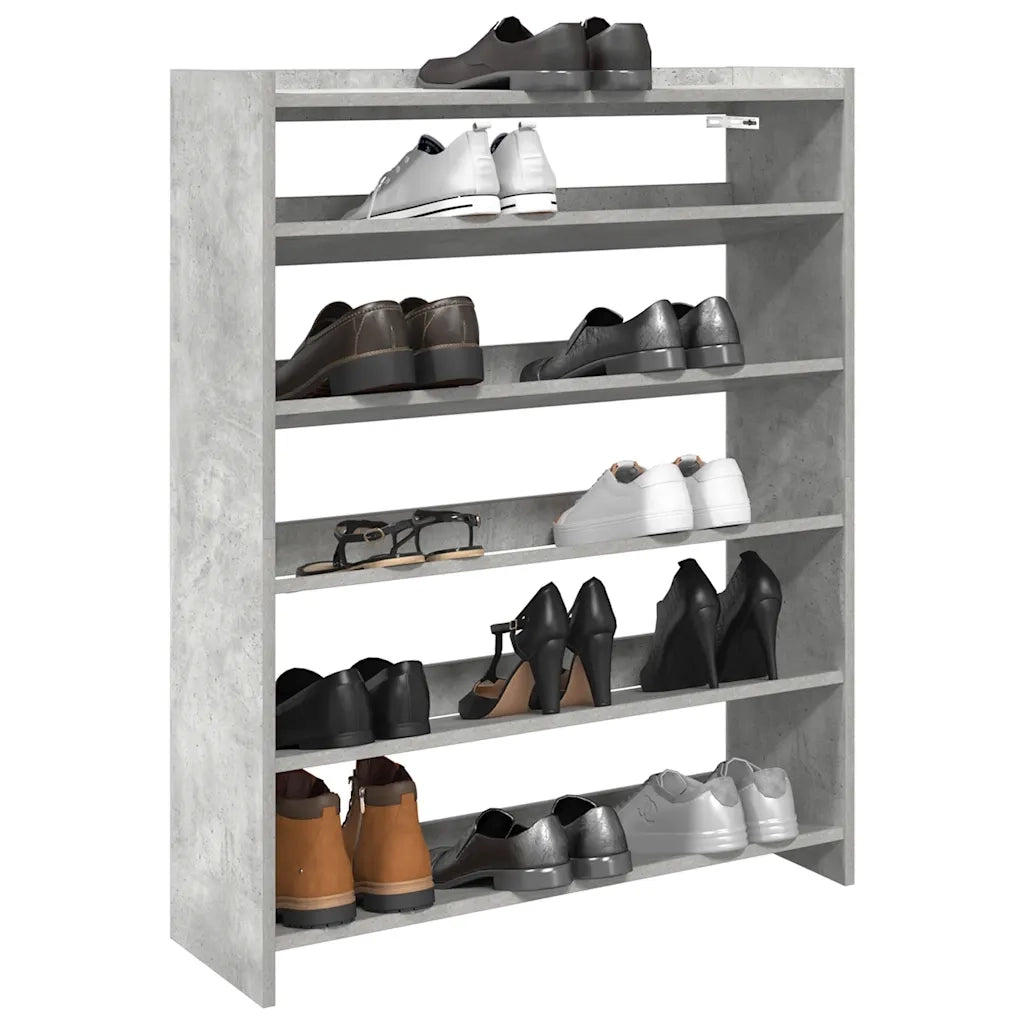Scarpiera Grigio Cemento 80x25x100 cm in Legno Multistrato 859899