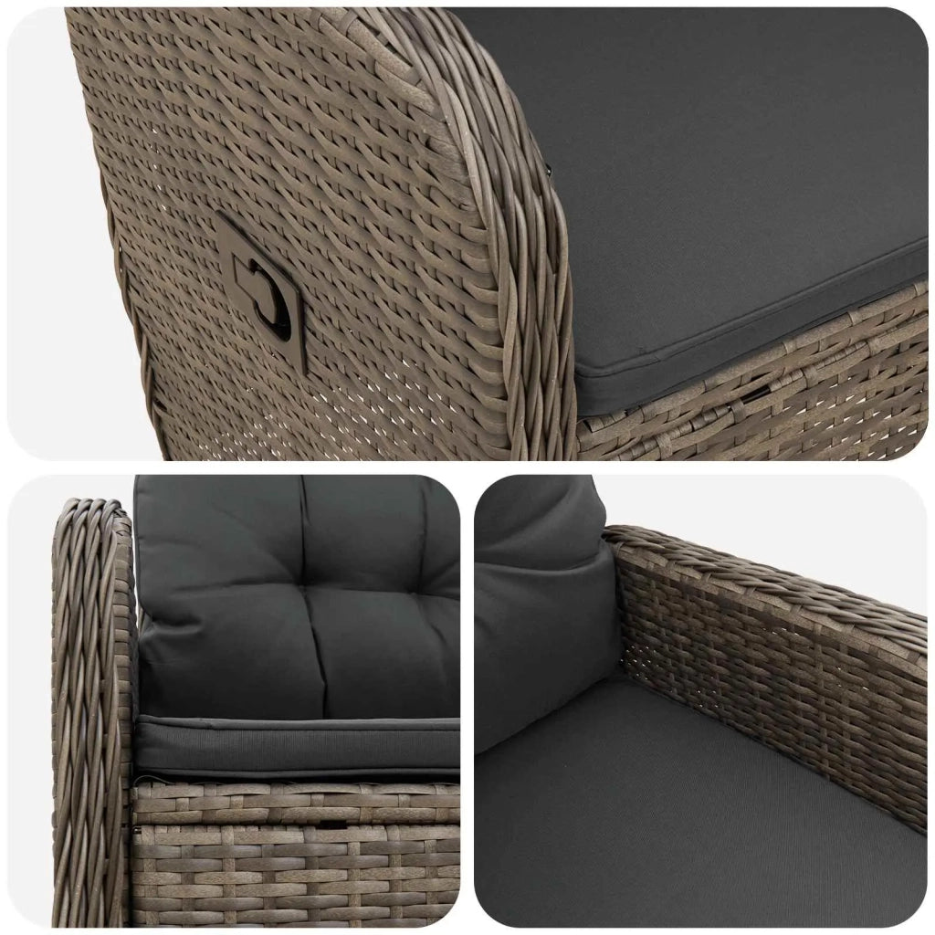 Sedia da giardino reclinabile Grigio e Grigio Scuro 42027153