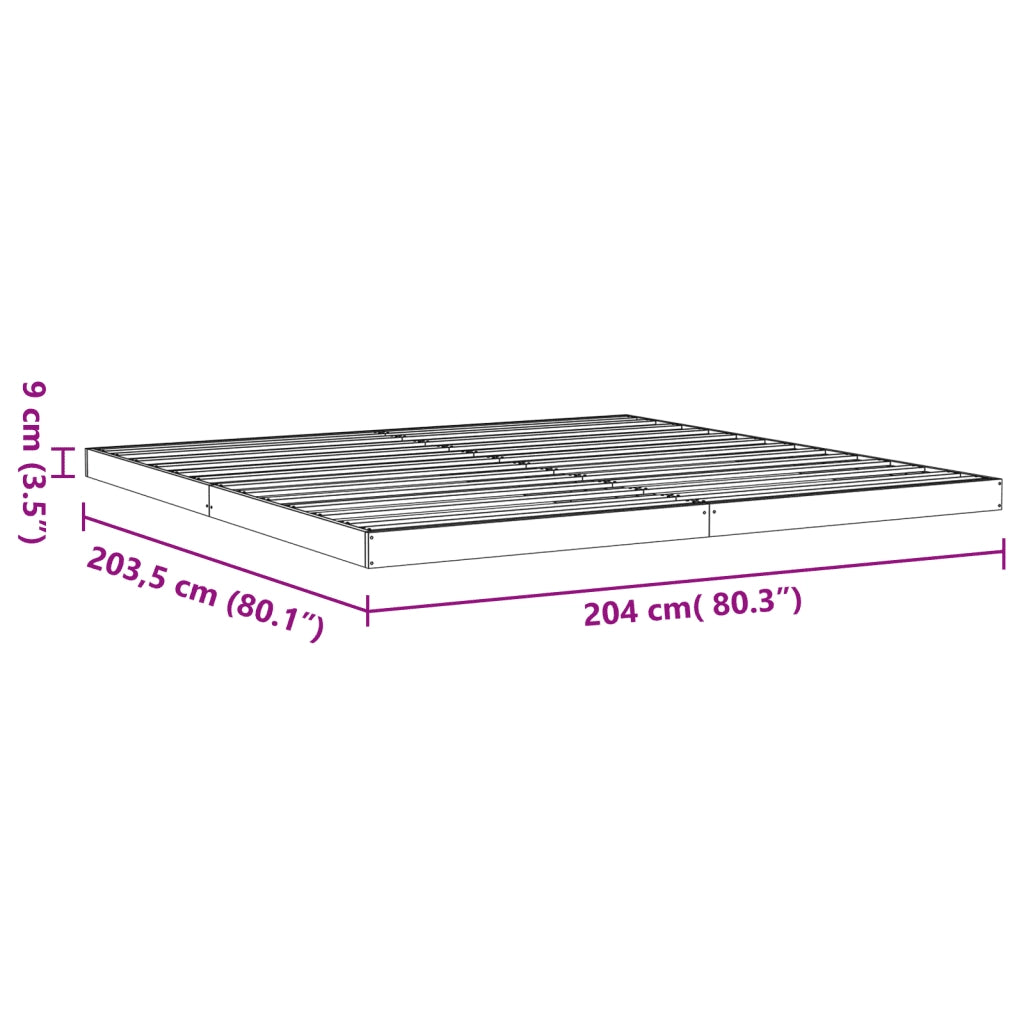 Giroletto Marrone Cera 200x200 cm in Legno Massello di Pino 847146