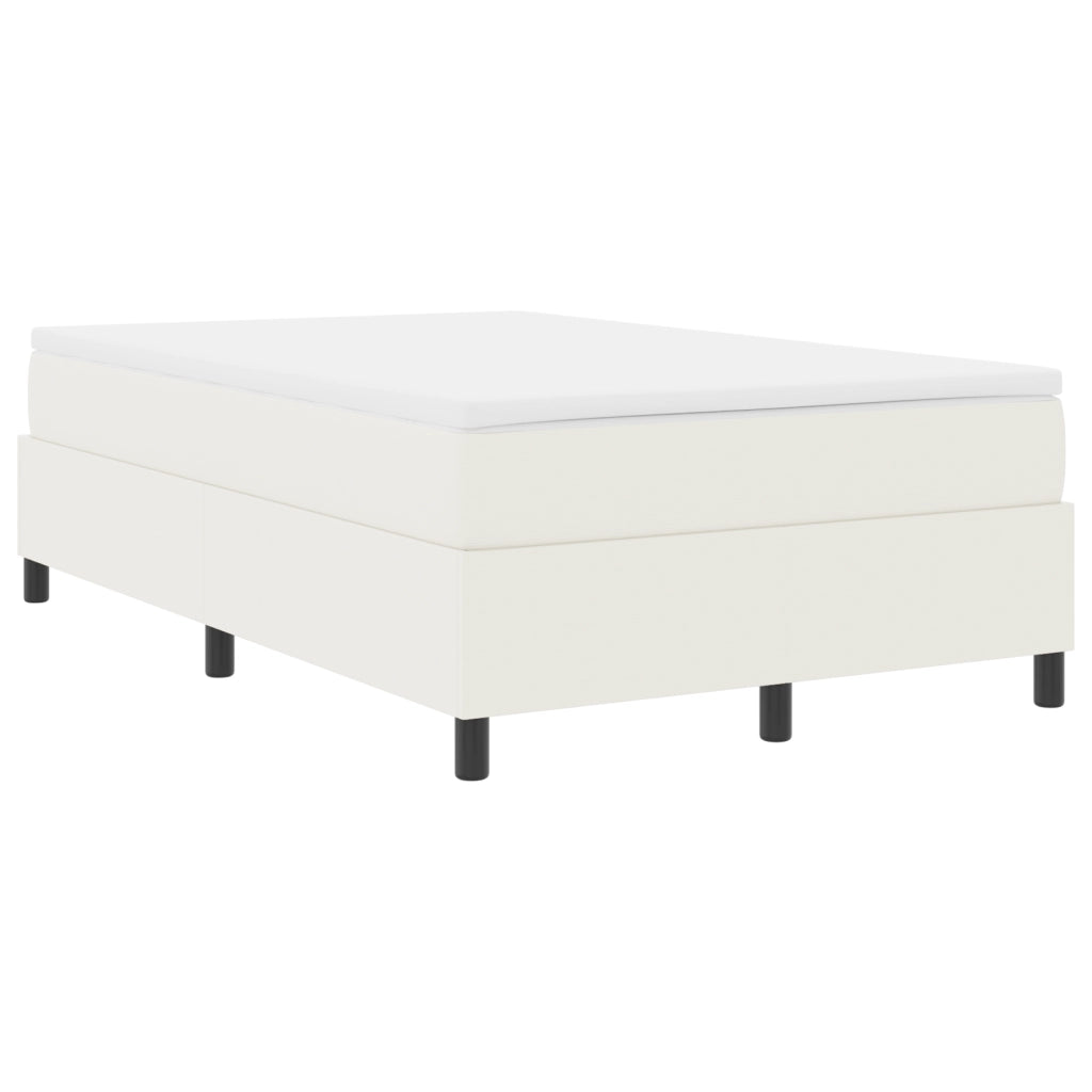 Letto con Rete a Molle Color Crema 120x200 cm in Tessuto Corduroy