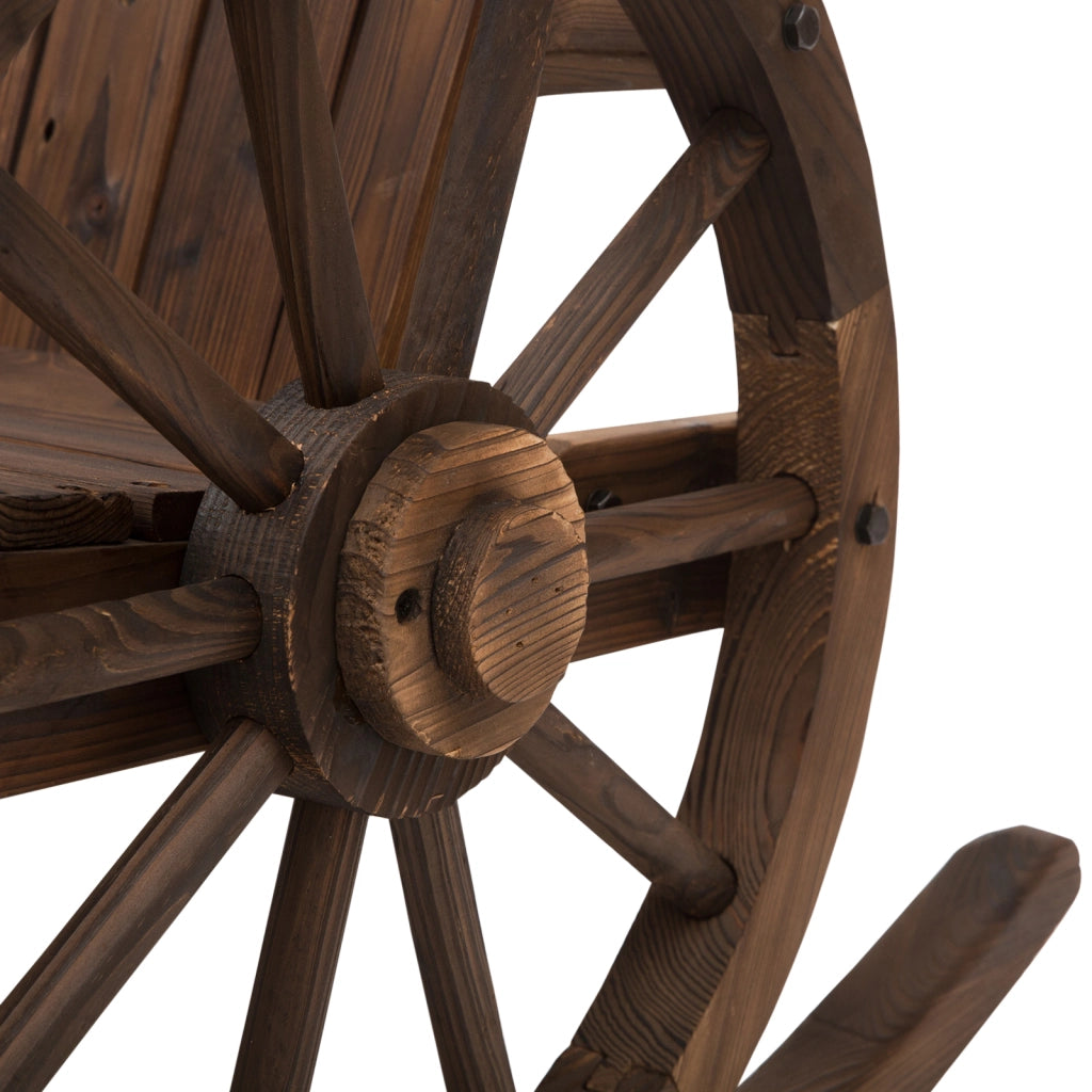 Sedia a dondolo design rustico legno massiccio sigillato impermeabile 68 cm x 88 cm x 92 cm