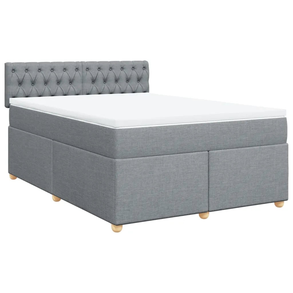 Giroletto a Molle con Materasso Grigio Chiaro 140x190cm Tessuto