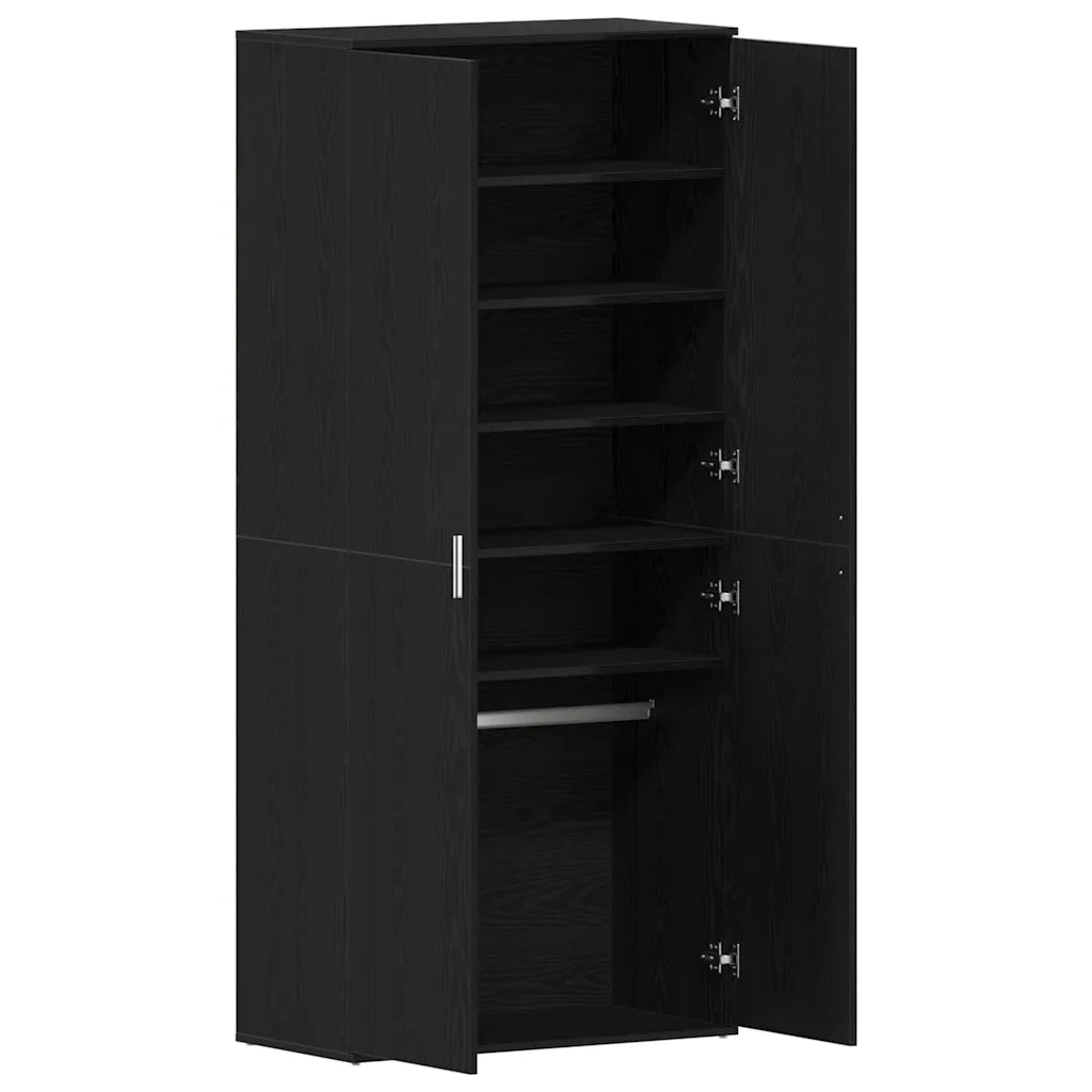 Mobile per scarpe con lo scaffale-Scarpiera Rovere Nero 80 x 39 x 178 cm
