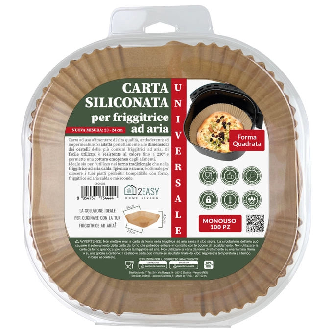 2Easy Carta Forno Marrone 100 Fogli Antiaderente 230°C