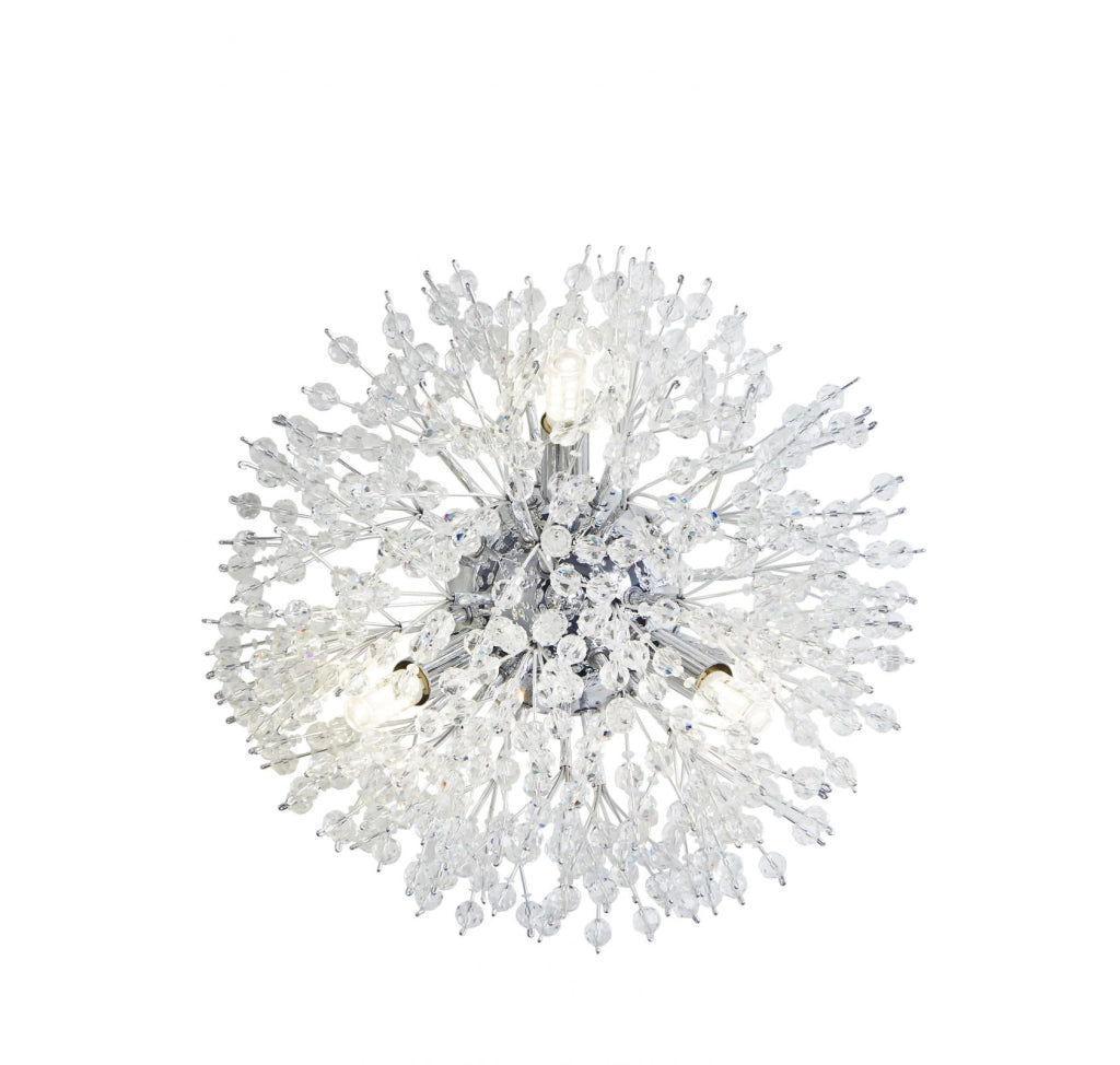 Applique Sunburst 3Lt - Metallo cromato e perline di vetro