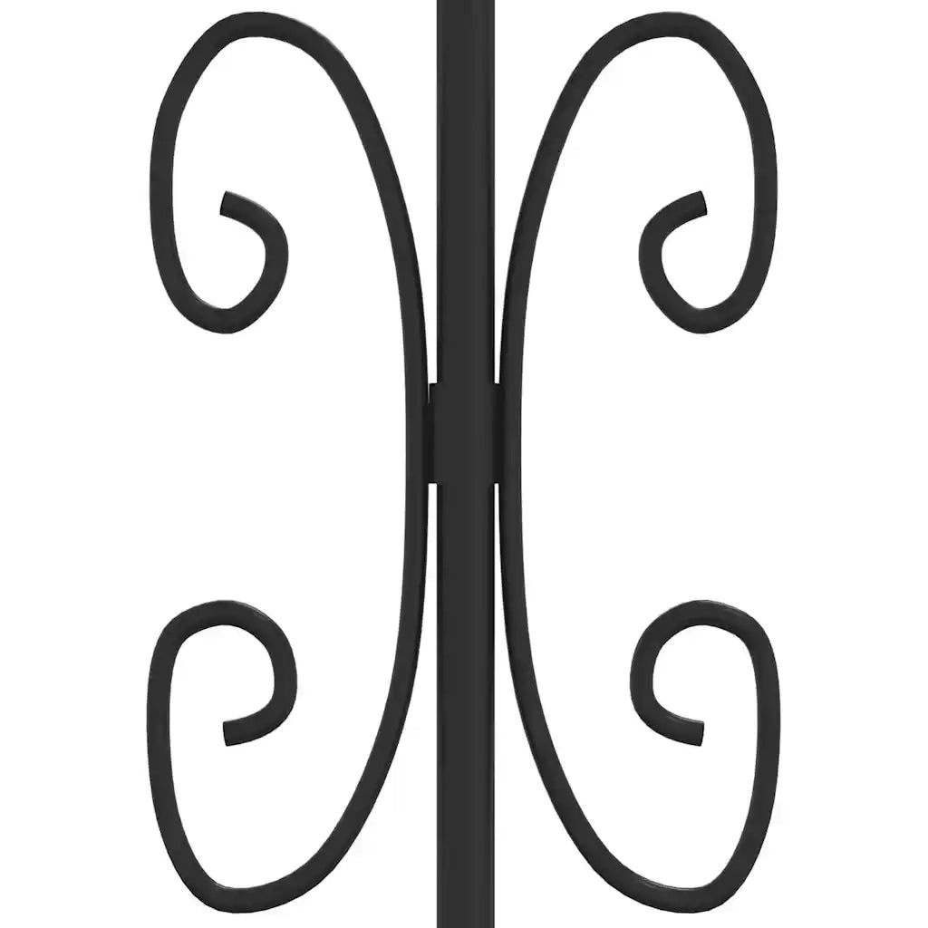 Recinzione da Giardino con Punta a Lancia Nera 222cm Acciaio cod mxl 24261