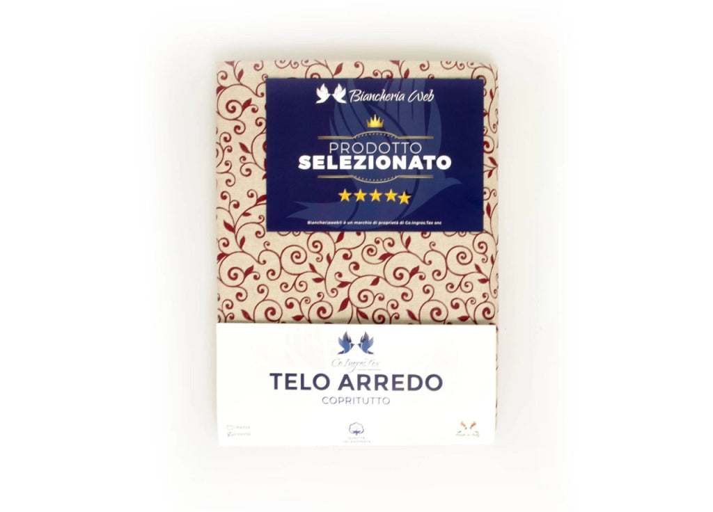 Telo Arredo Granfoulard Copritutto Cotone Made Italy Vari Disegni Arredatutto Copriletto Multiuso - 1 Piazza - Stefy Bordeaux