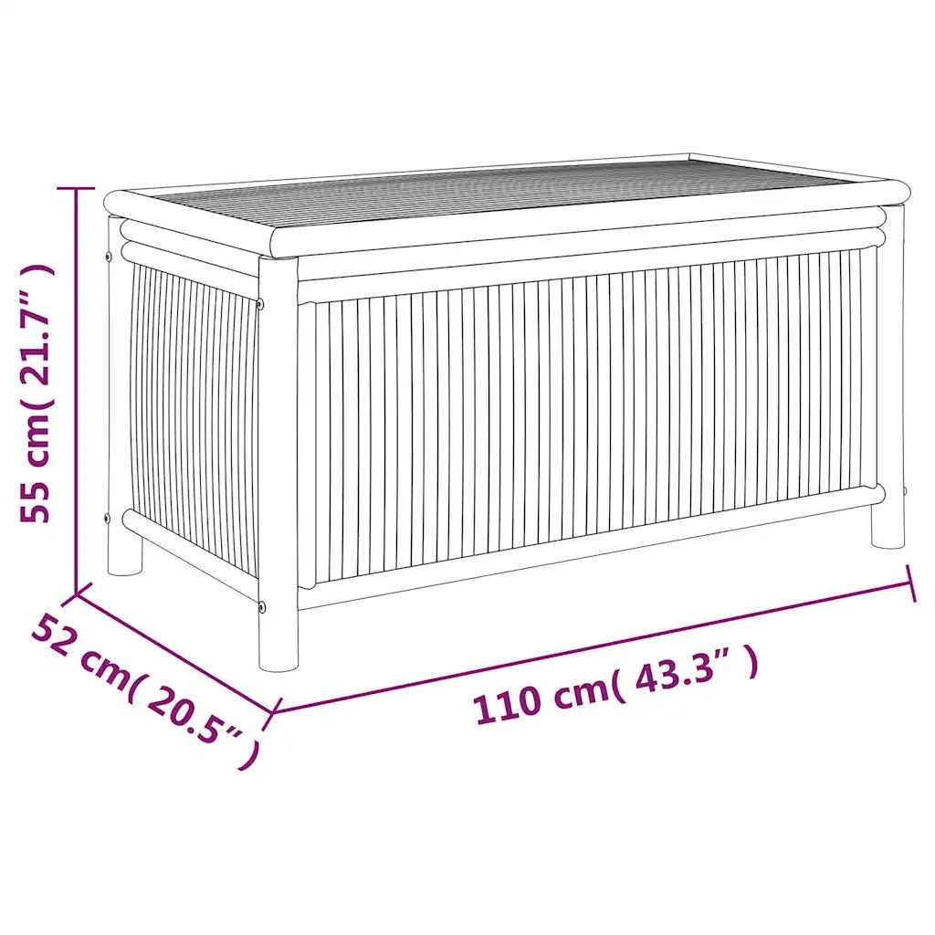 Contenitore Portaoggetti da Giardino 110x52x55 cm in BambÃ¹ cod mxl 66526
