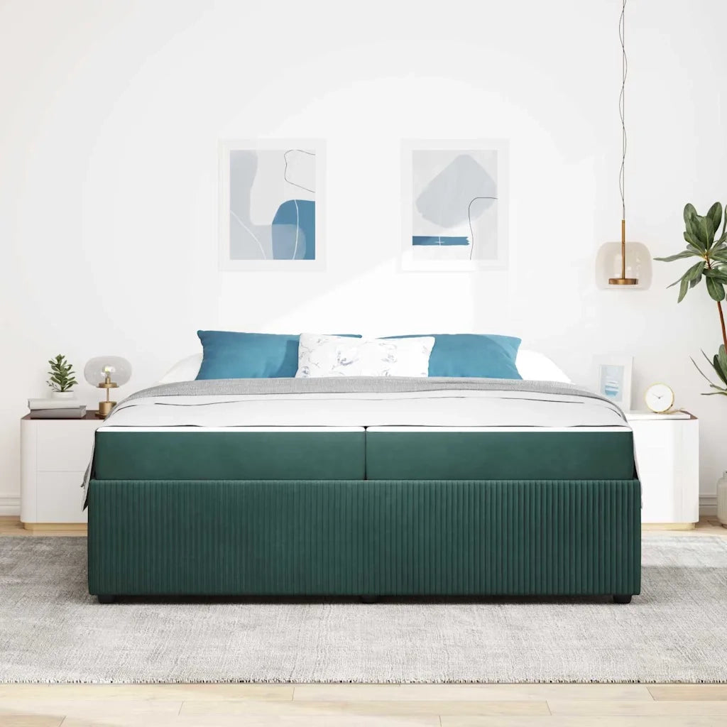 Struttura del letto Verde Scuro 200 x 200 cm Tessuto 3398441