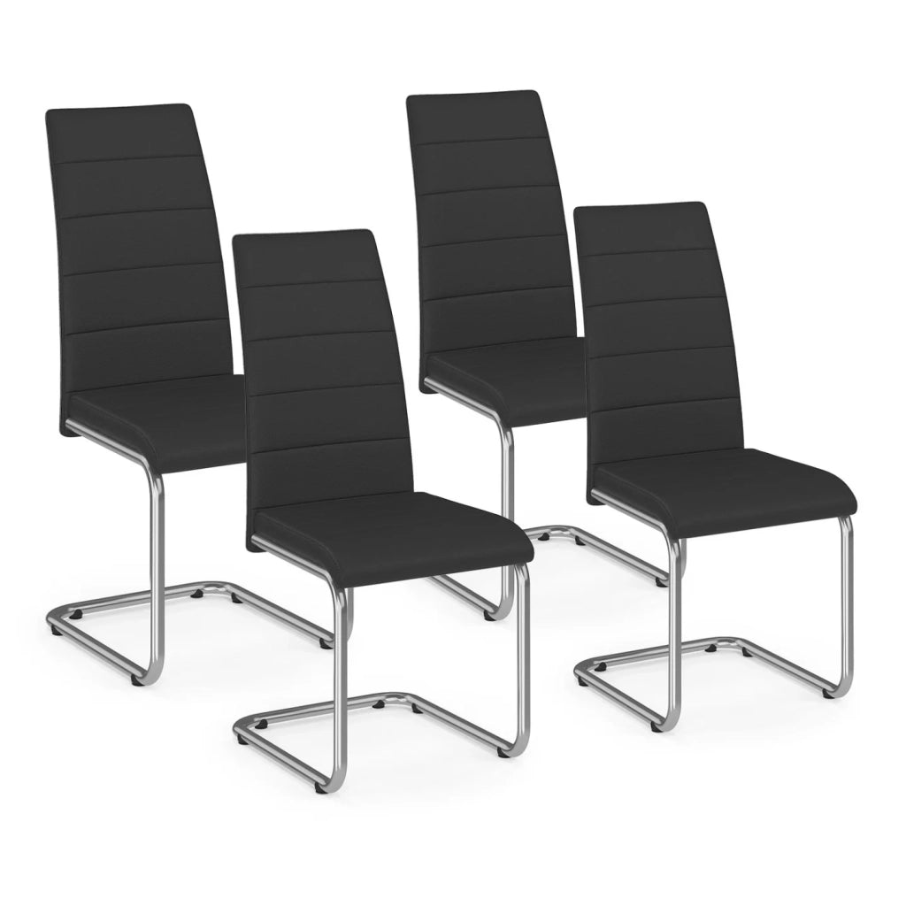 IDMarket - Set di 4 sedie da pranzo MIA nere