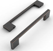 Maniglie per mobili, smorzamento di urto, bronzo, 128 mm, distanza di apertura per armadi cucina, maniglie per armadi, maniglie per carico, maniglie per porte armadi cucina, armadi per abbigliamento, 6 pezzi