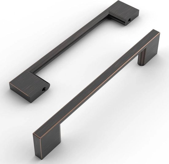 Maniglie per mobili, smorzamento di urto, bronzo, 128 mm, distanza di apertura per armadi cucina, maniglie per armadi, maniglie per carico, maniglie per porte armadi cucina, armadi per abbigliamento, 6 pezzi