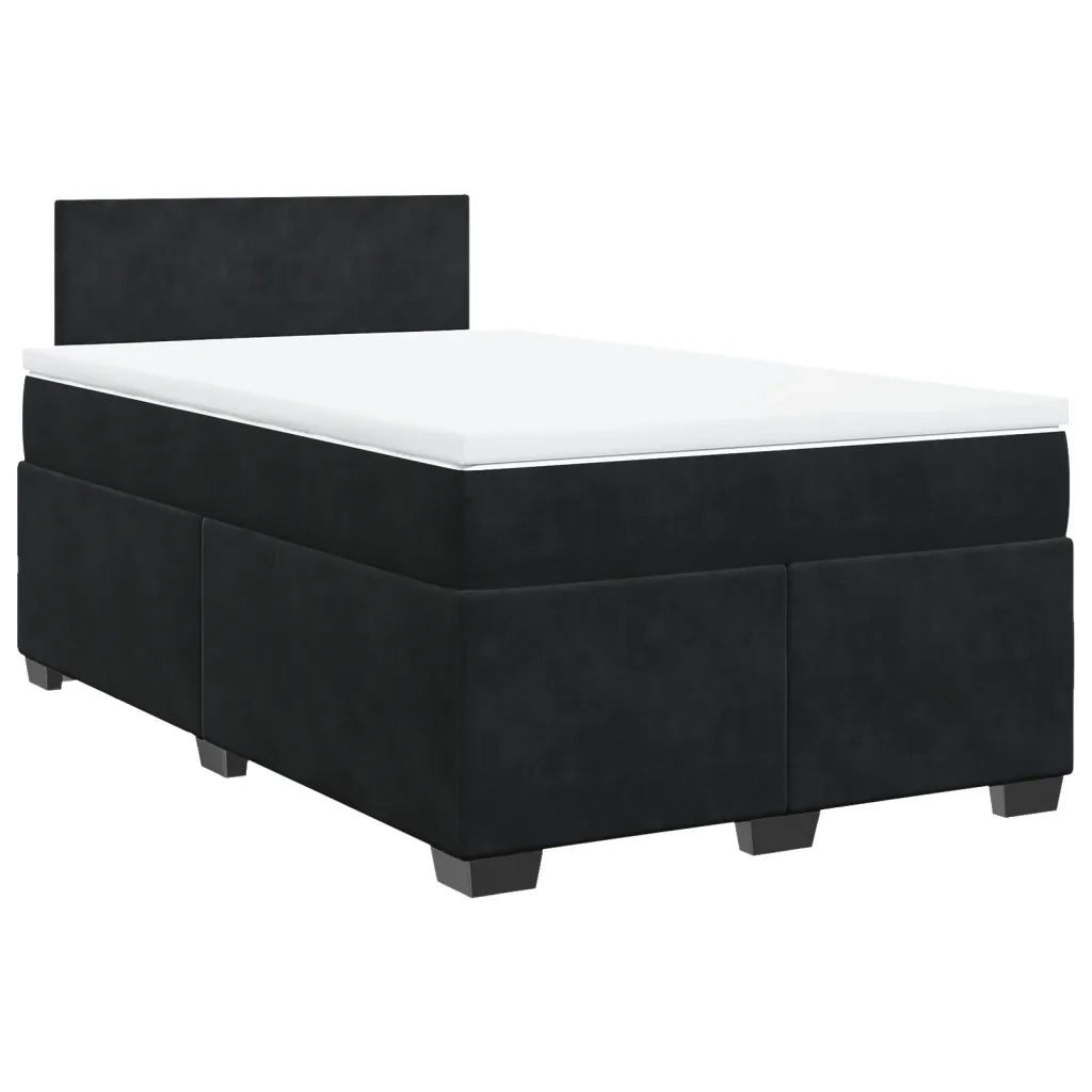 Giroletto a Molle con Materasso Nero 120x190 cm in Velluto 3288554