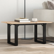Tavolino da Salotto Telaio a O-Tavolino da soggiorno-Tavolo 80x50x40cm Legno Pino e Acciaio