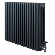 Radiatore Tradizionale 4 Colonne Orizzontale Riscaldamento Antracite & Valvole 600x785 mm