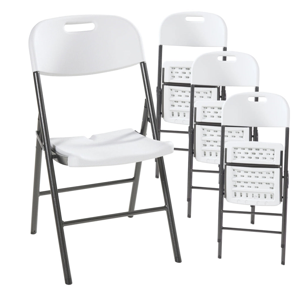 Set di 4 sedie pieghevoli 87 x 46 x 53 cm bianche 03_0009843