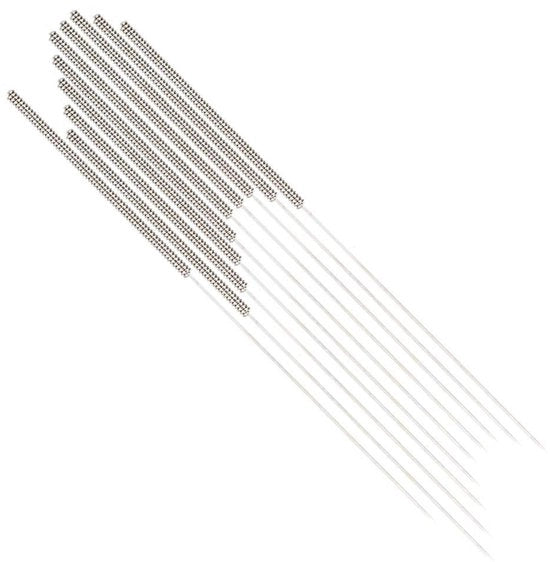 Set di spilloni per pulizia 10 pezzi - Acciaio inossidabile - Spillo flessibile 0,4 mm - Pulizia del foro di connessione - Pacco sicuro in tubo di plastica - Strumento per stampante 3D