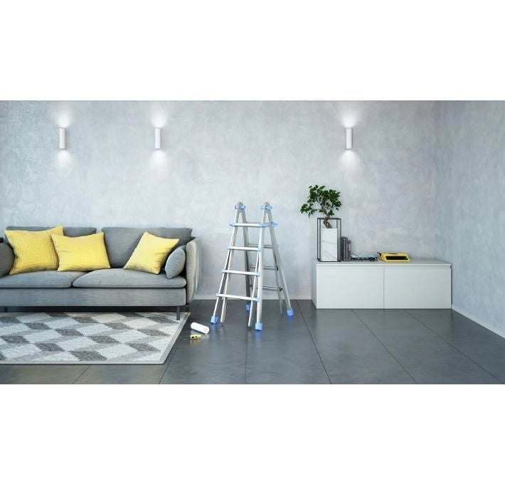 Colombo New Scal Eiffel – Scala Pieghevole a Sfilo 10 Gradini in Alluminio, Altezza Max 460 cm, Portata 100 Kg, Piedini Antiscivolo, Garanzia 5 Anni, colore Acciaio inox