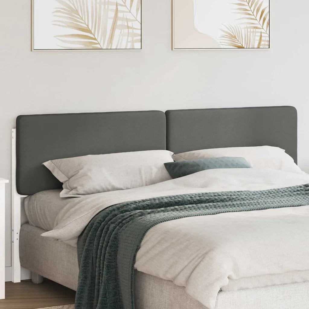 Testiera imbottita-Testiera con Cuscini-Testata Bianco e grigio chiaro 200 cm Pino massello 651381