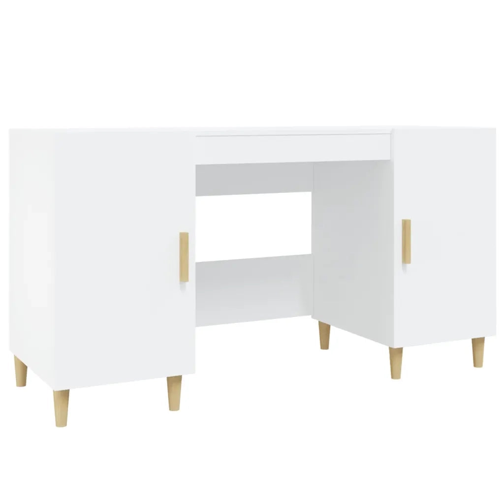 Scrivania | Tavolo da Ufficio Bianca 140x50x75 cm in Legno Multistrato