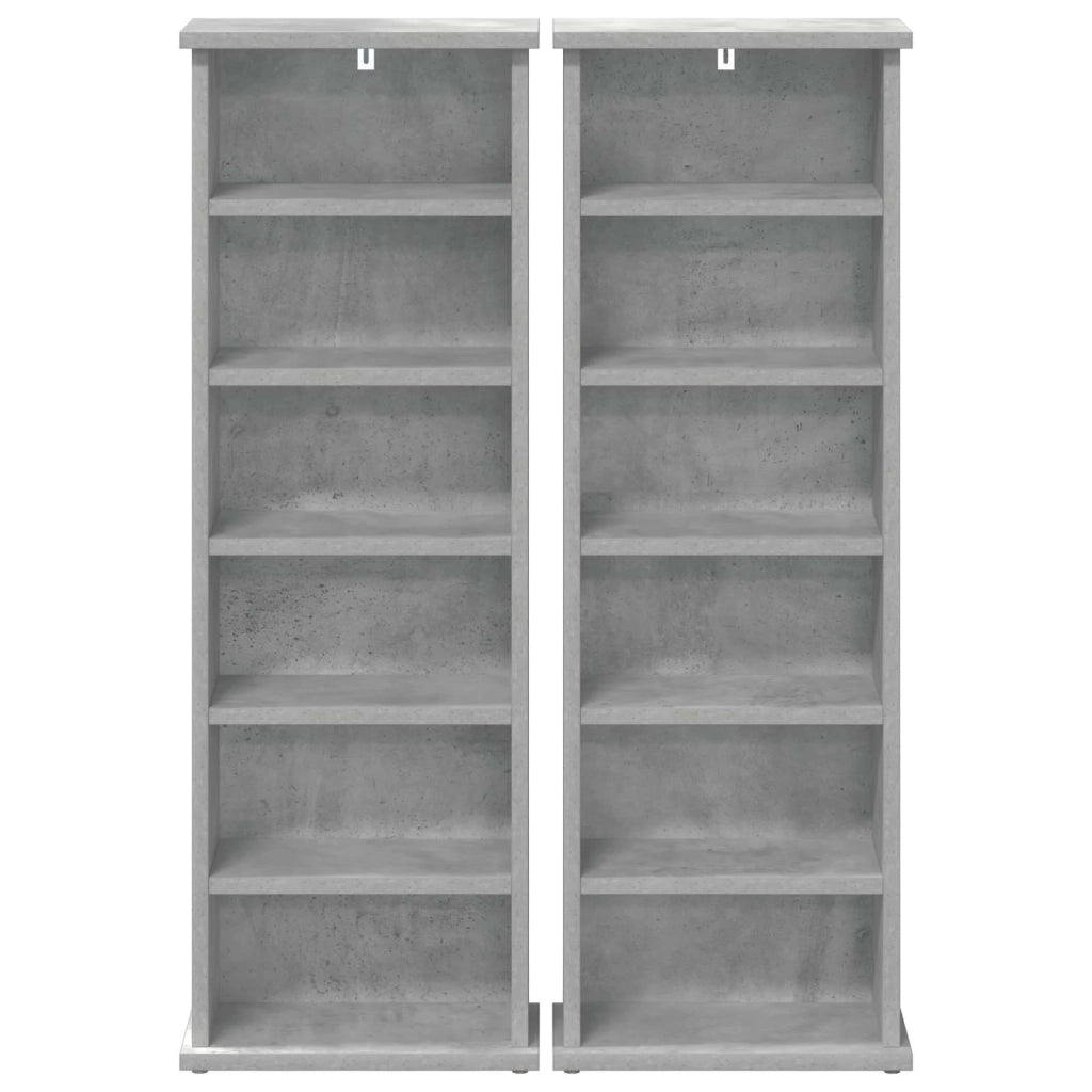 Mobile per CD 2 pz Grigio Cemento 60 x 17 x 92 cm 8012753