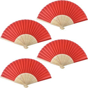 Set di 4 asciugamani pieghevoli con manici in bambù e pennello - decorazione cinese per matrimoni, feste e festival.