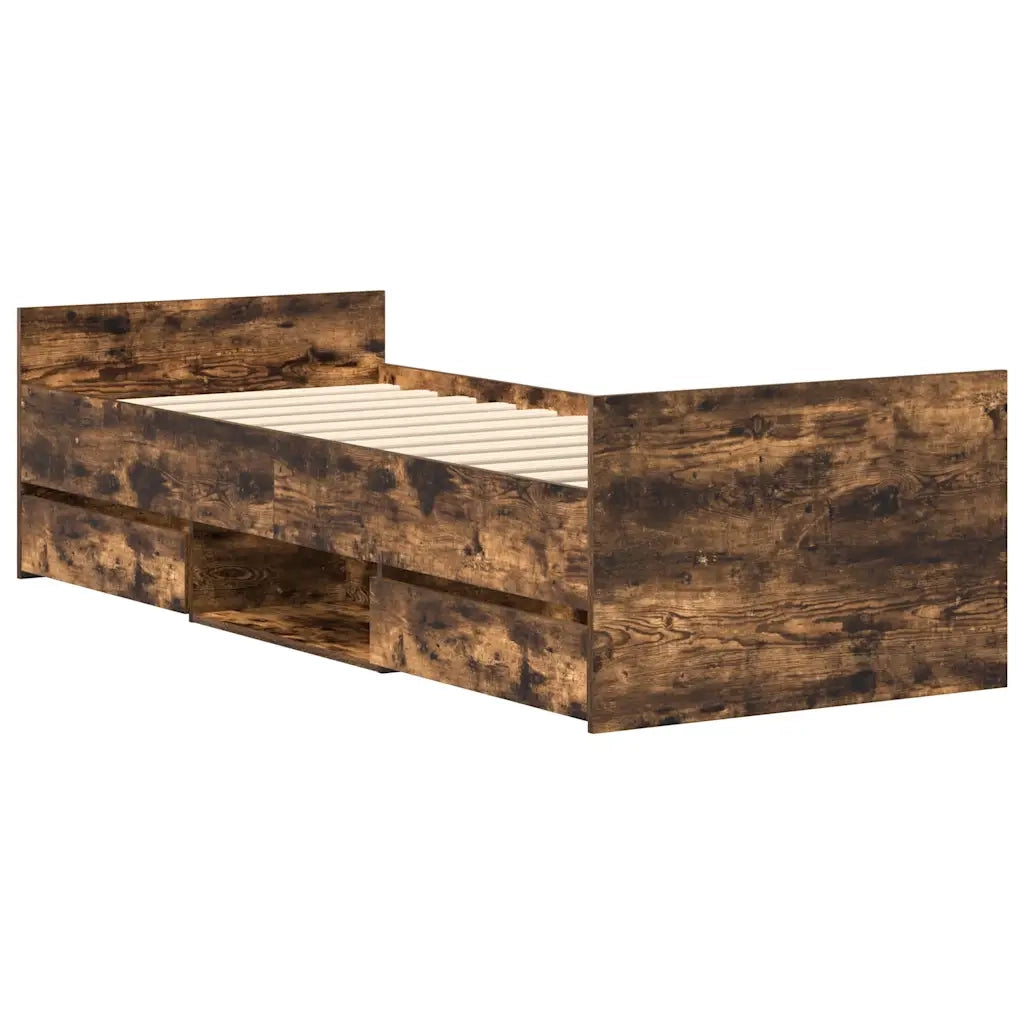 Giroletto con Testiera e Pediera Rovere Fumo 90x190 cm 3203814