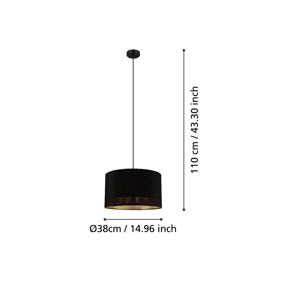 Lampadario Moderno Esteperra 1 Luce Acciaio Nero