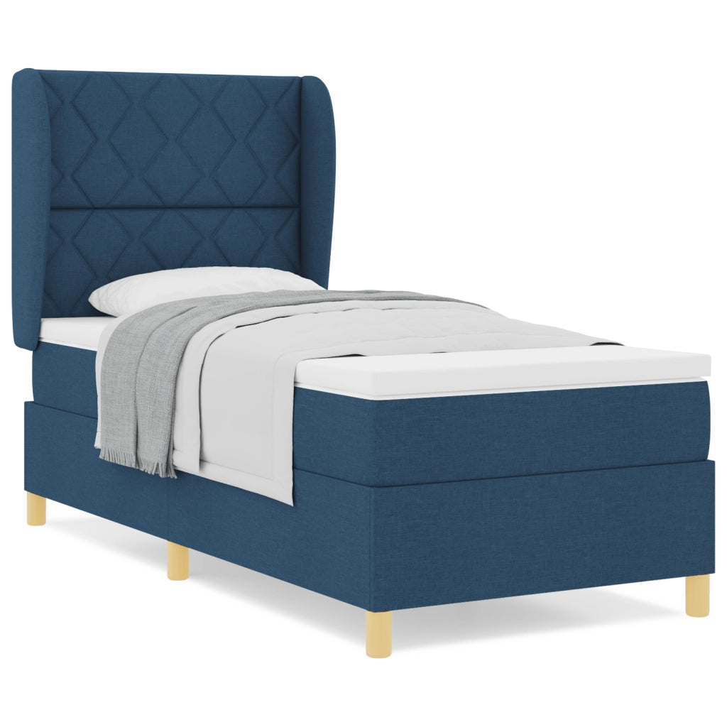 Letto a Molle con Materasso  in Blu - 100x200 cm