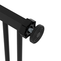 Cancelletto per Cani a 2 Estensioni con Larghezza Regolabile fino 100 cm e Chiusura Automatica Nero