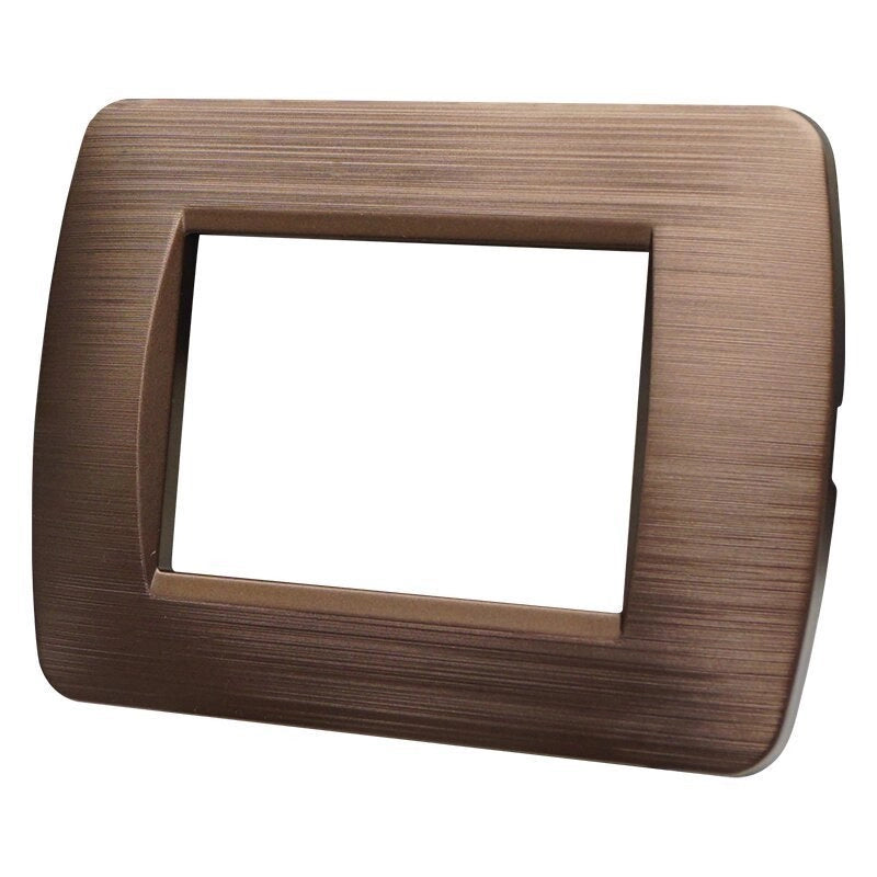 Placca Plastica Serie Space 3P Colore Bronzo Satinato Compatibile Con Bticino Living Light