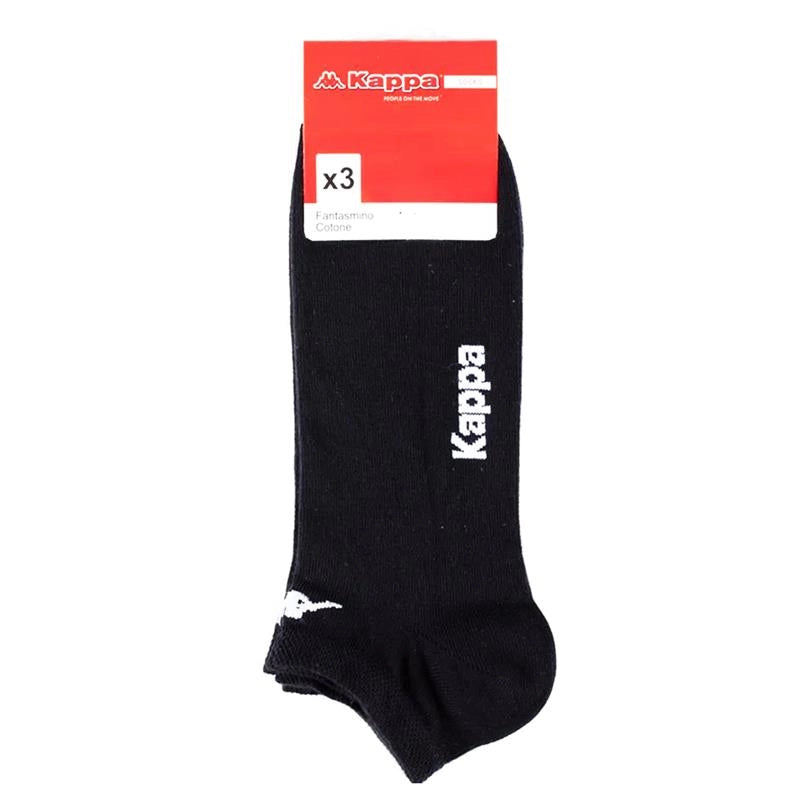 KAPPA FANTASMINO TAGLIA 42/44 DA UOMO MAGLIA JERSEY IN COTONE PACK DA 3 PAIA NERO