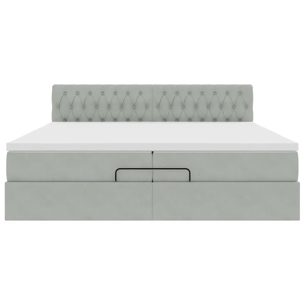 Struttura Letto Pouf con Materassi 200x200 cm Velluto