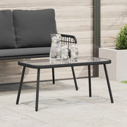 Tavolino da caffÃ¨  Nero 90x45x42 cm in Polyrattan