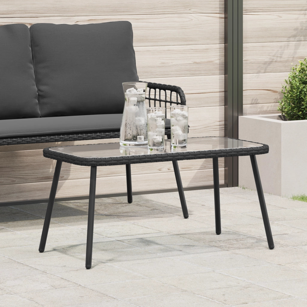 Tavolino da caffÃ¨  Nero 90x45x42 cm in Polyrattan