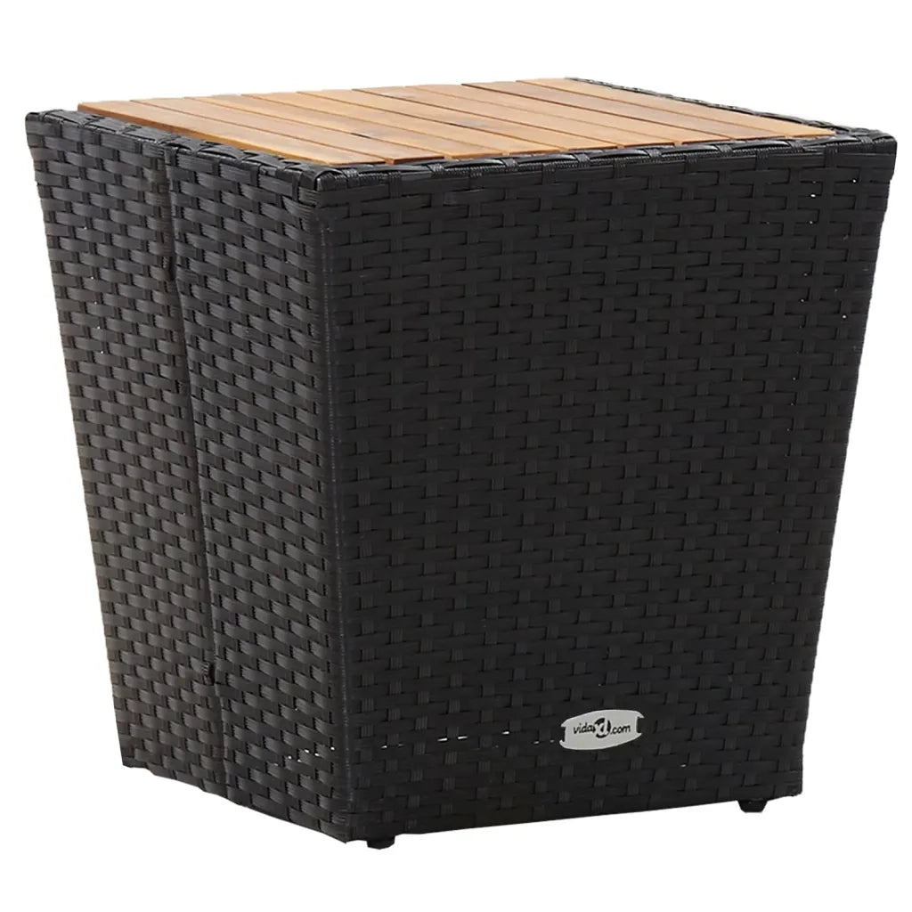 Set Bistrot per Giardino 5 pz Polyrattan e Massello Acacia Nero
