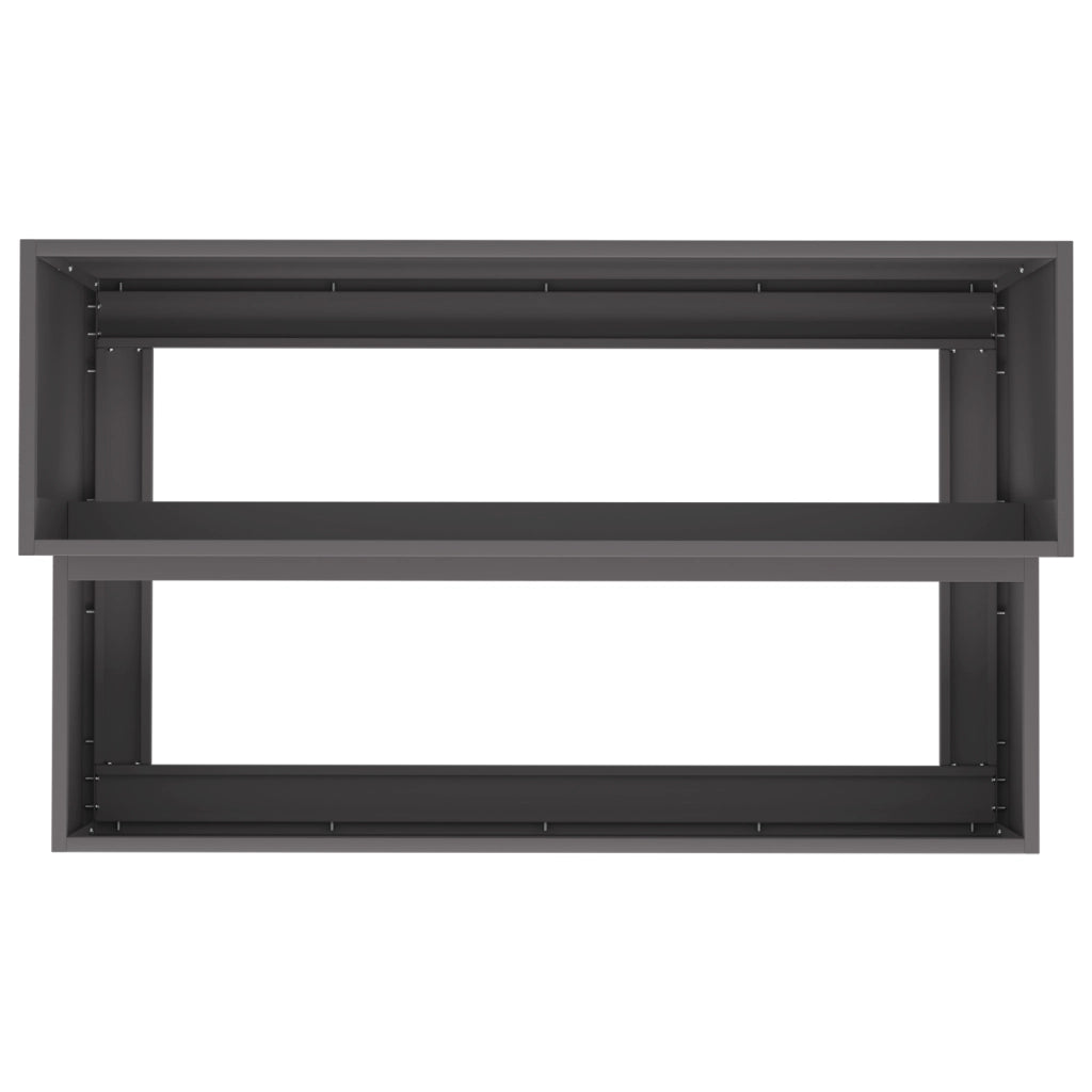 Fioriera da Giardino - Nera in Acciaio a 2 Livelli, 100x60x45 cm