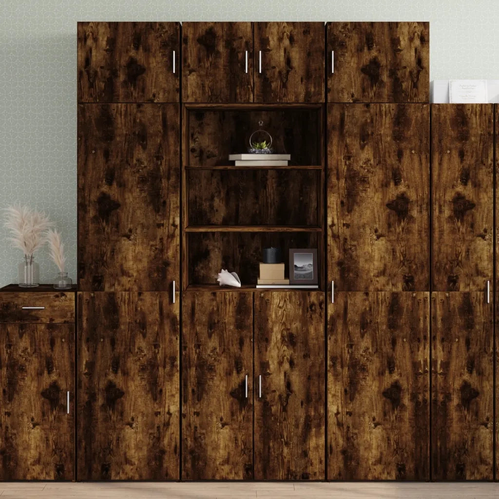 Credenza Rovere Fumo 70x42,5x185 cm in Legno Multistrato 3281375