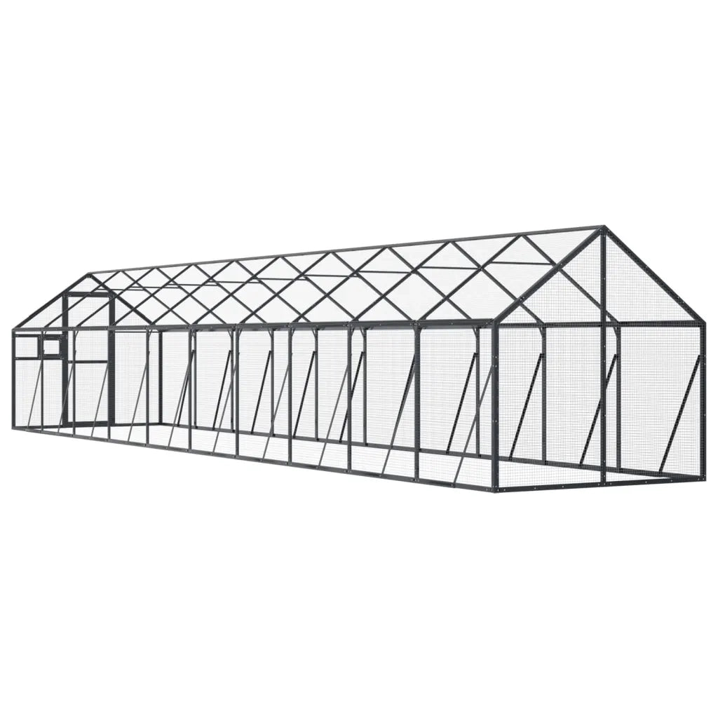 vidaXL Voliera Antracite 1,79x10x1,85 m in Alluminio