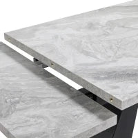 Tavolo da pranzo allungabile, per soggiorno e studio, 159×74×77 cm, Nero e Grigio