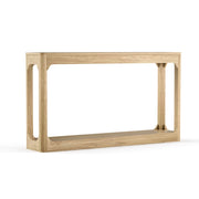 Consolle con ripiani aperti; stile moderno minimalista per ingresso e soggiorno; in MDF naturale; 140 cm