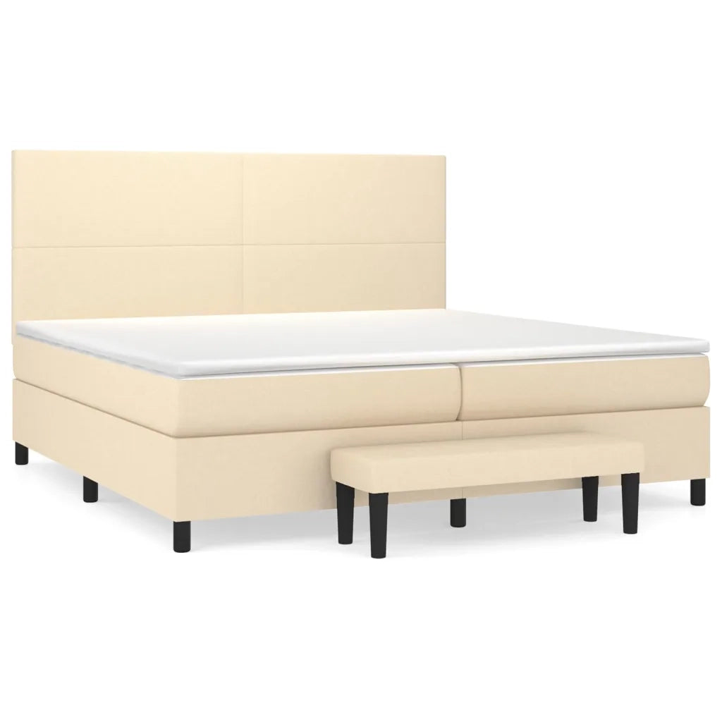 Giroletto a Molle con Materasso Crema 200x200 cm in Tessuto cod mxl 35206