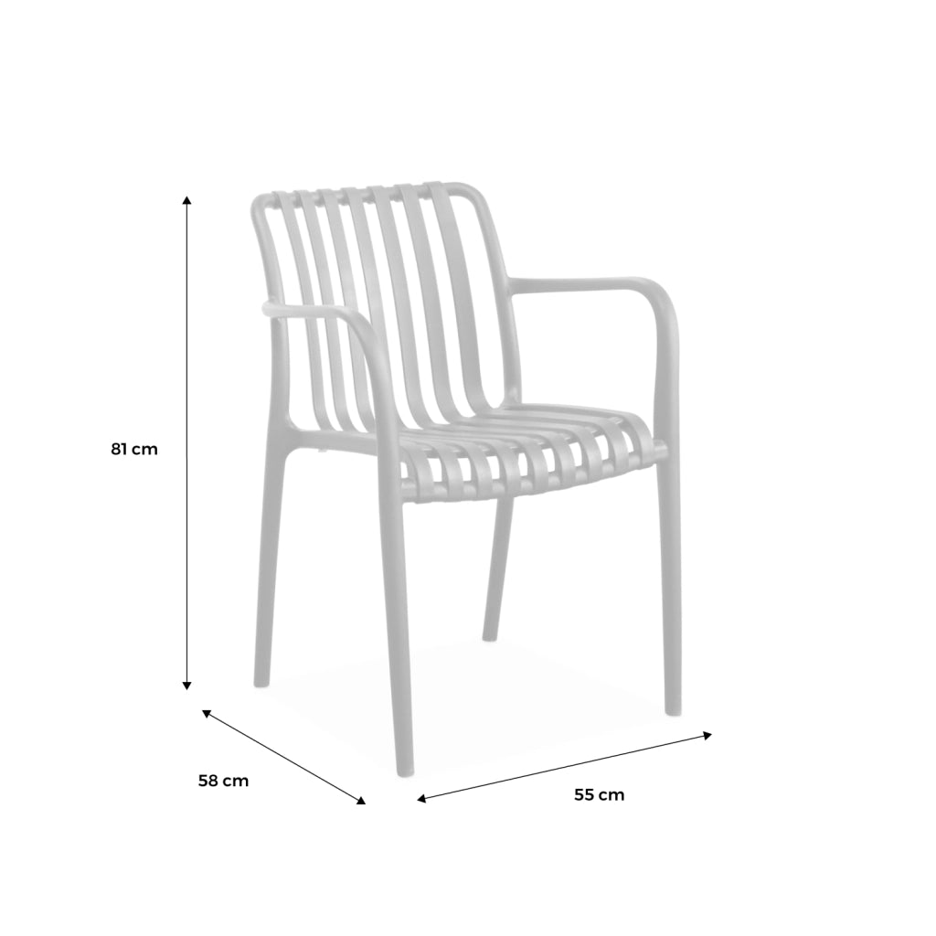 Set 4 poltrone da giardino in plastica, beige